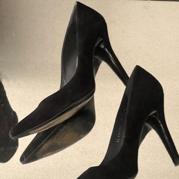 Stuart Wizerman black suede pumps heels 40 10 - Picture 2 of 6